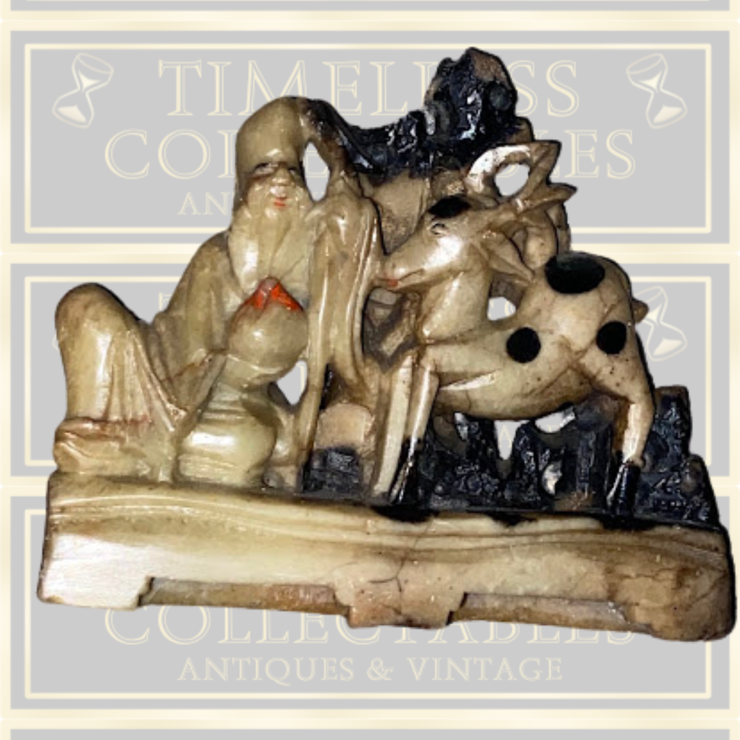 Antique Hand Carved Soapstone Sculpture