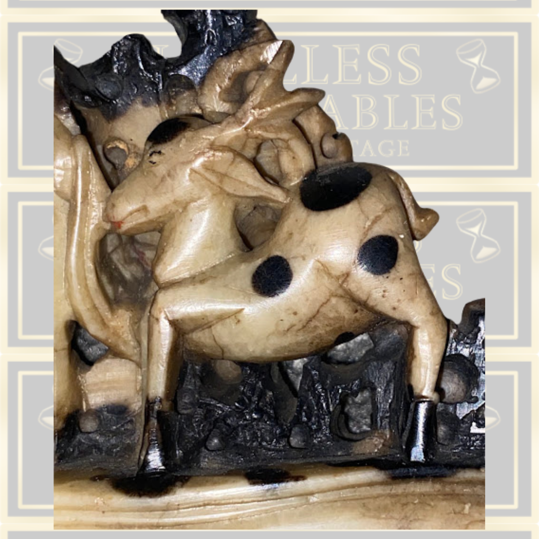 Antique Hand Carved Soapstone Sculpture