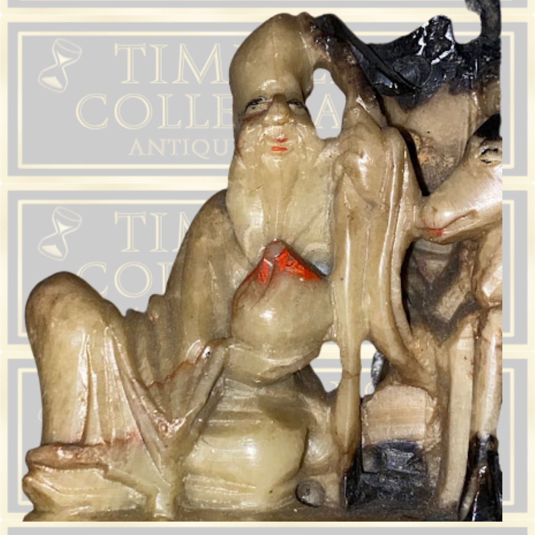 Antique Hand Carved Soapstone Sculpture