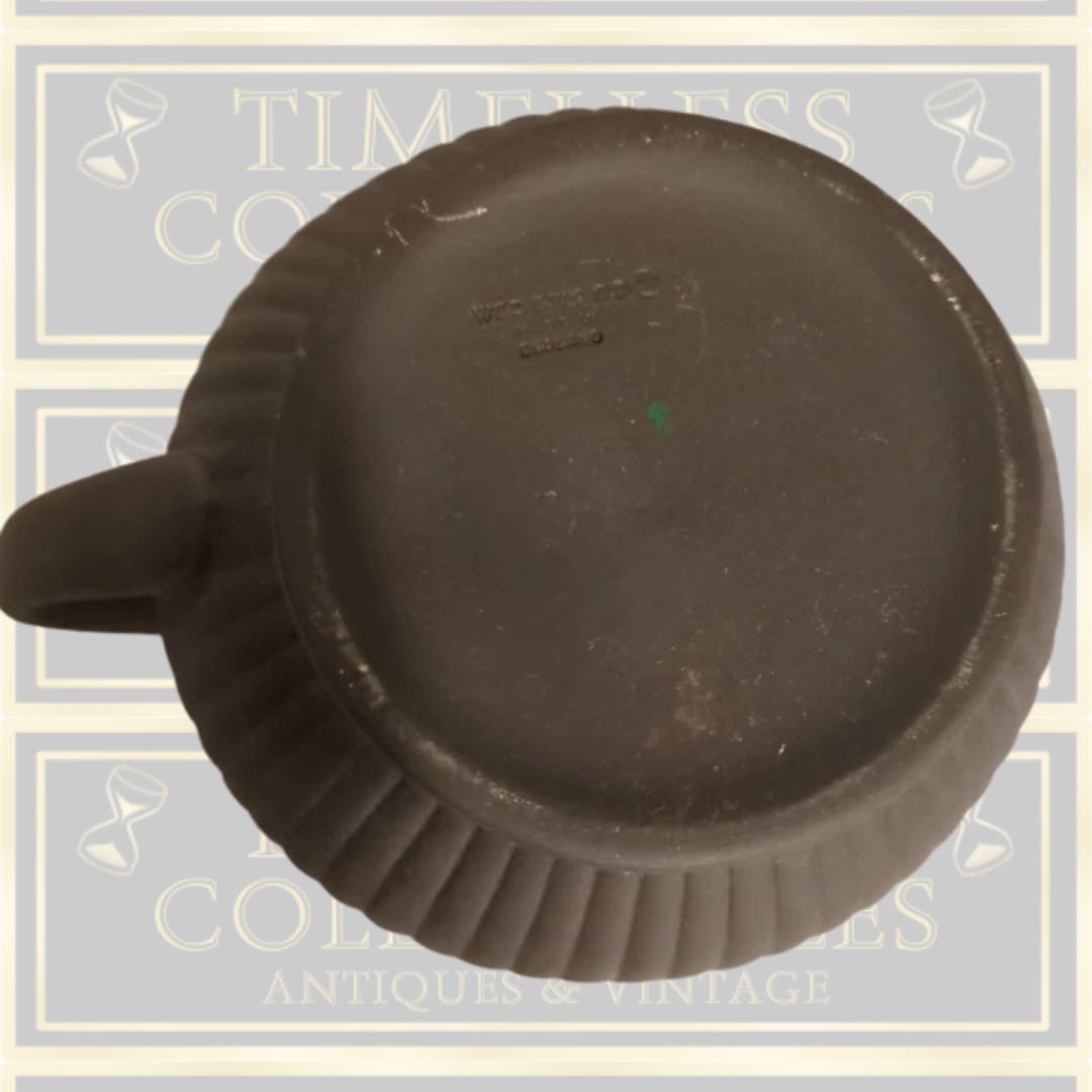 Vintage Basalt Black Wedgwood Fluted Pitcher