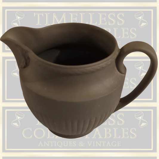 Vintage Basalt Black Wedgwood Fluted Pitcher