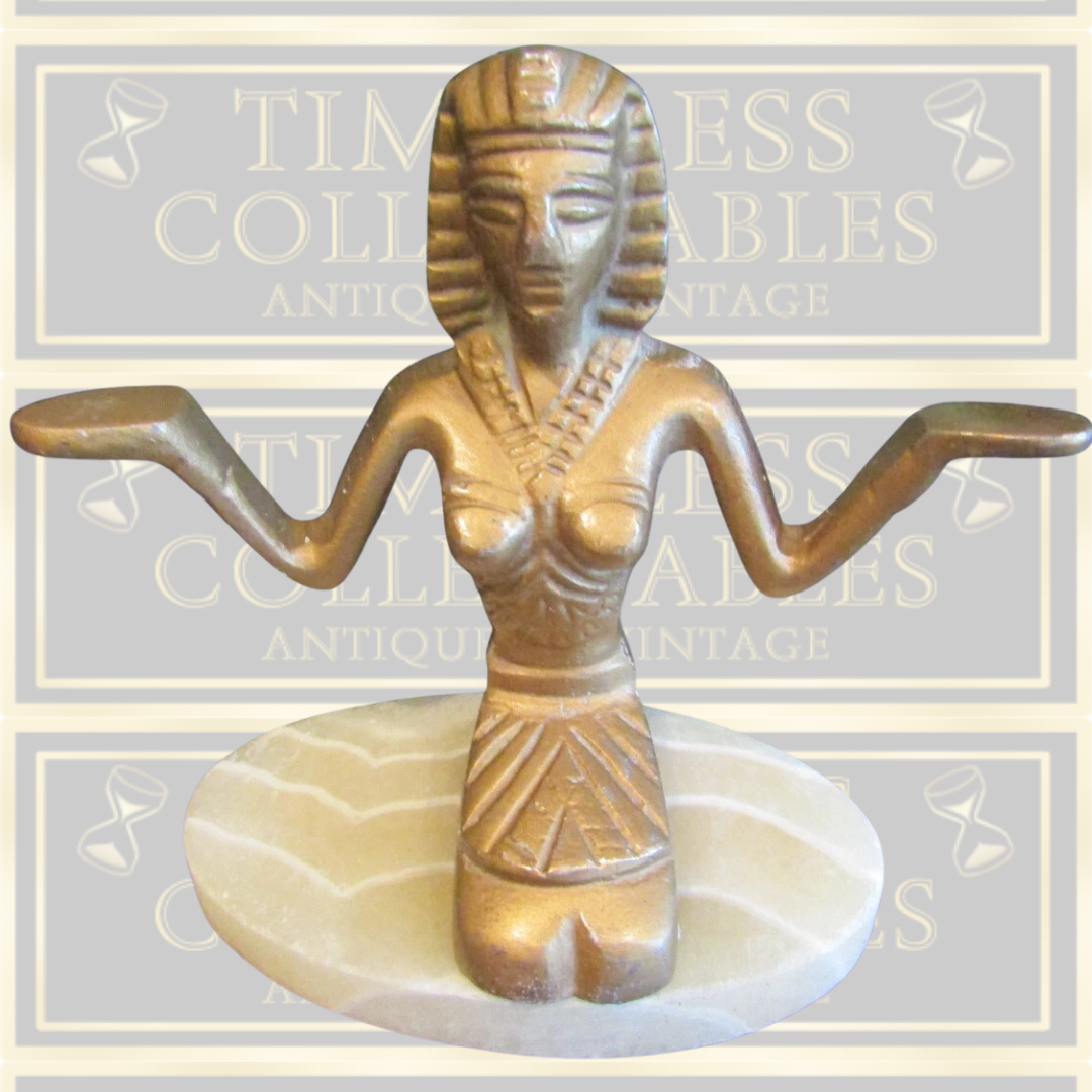 Vintage Egyptian Goddess/Pharaoh Brass Sculpture