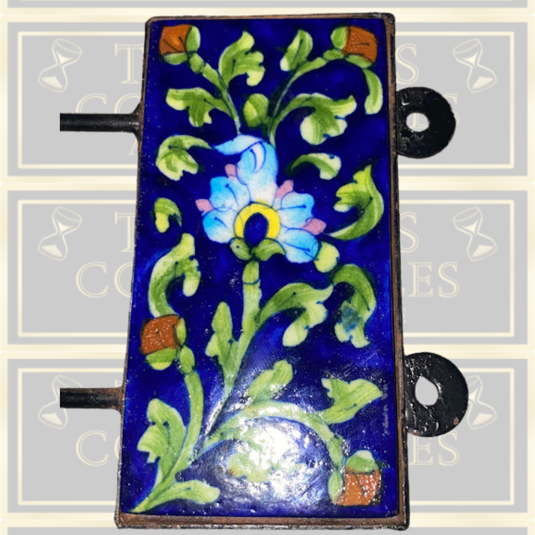 Vintage Handmade Beautiful Ceramic Tile Wall Hanging Twin Hook
