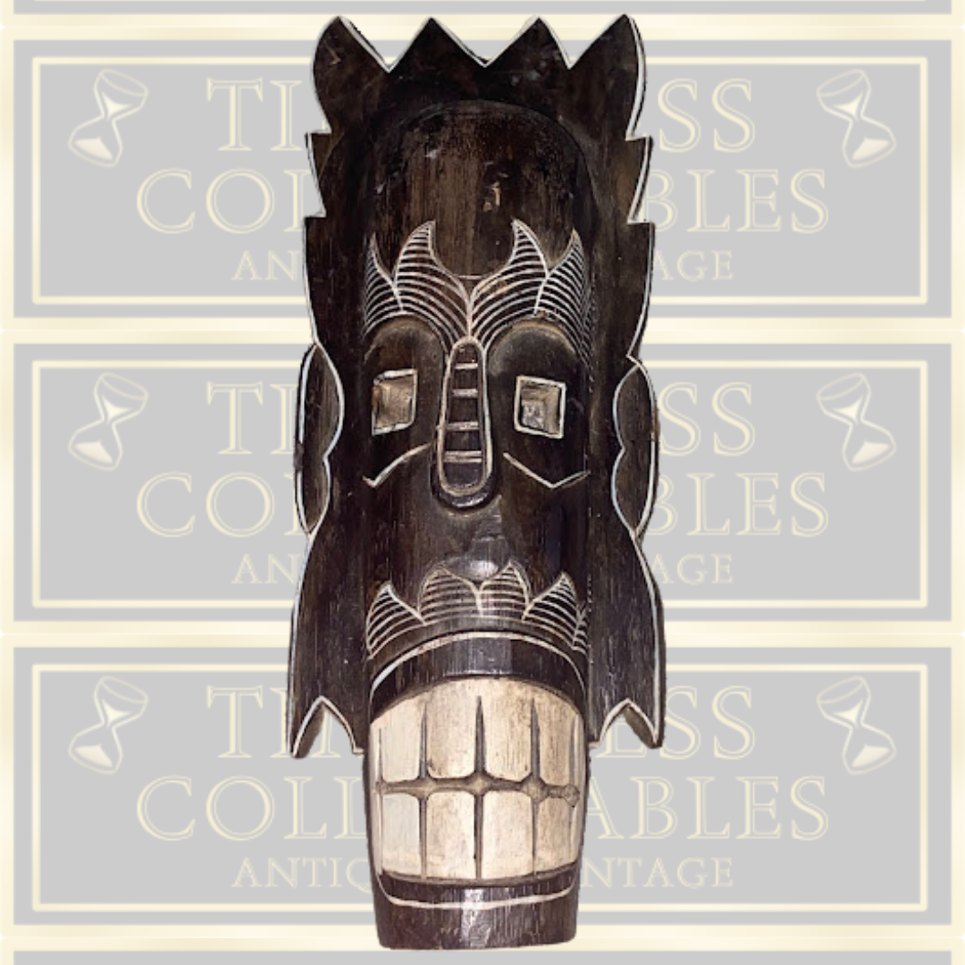 Vintage African Wooden Carved Masai Tribal Mask
