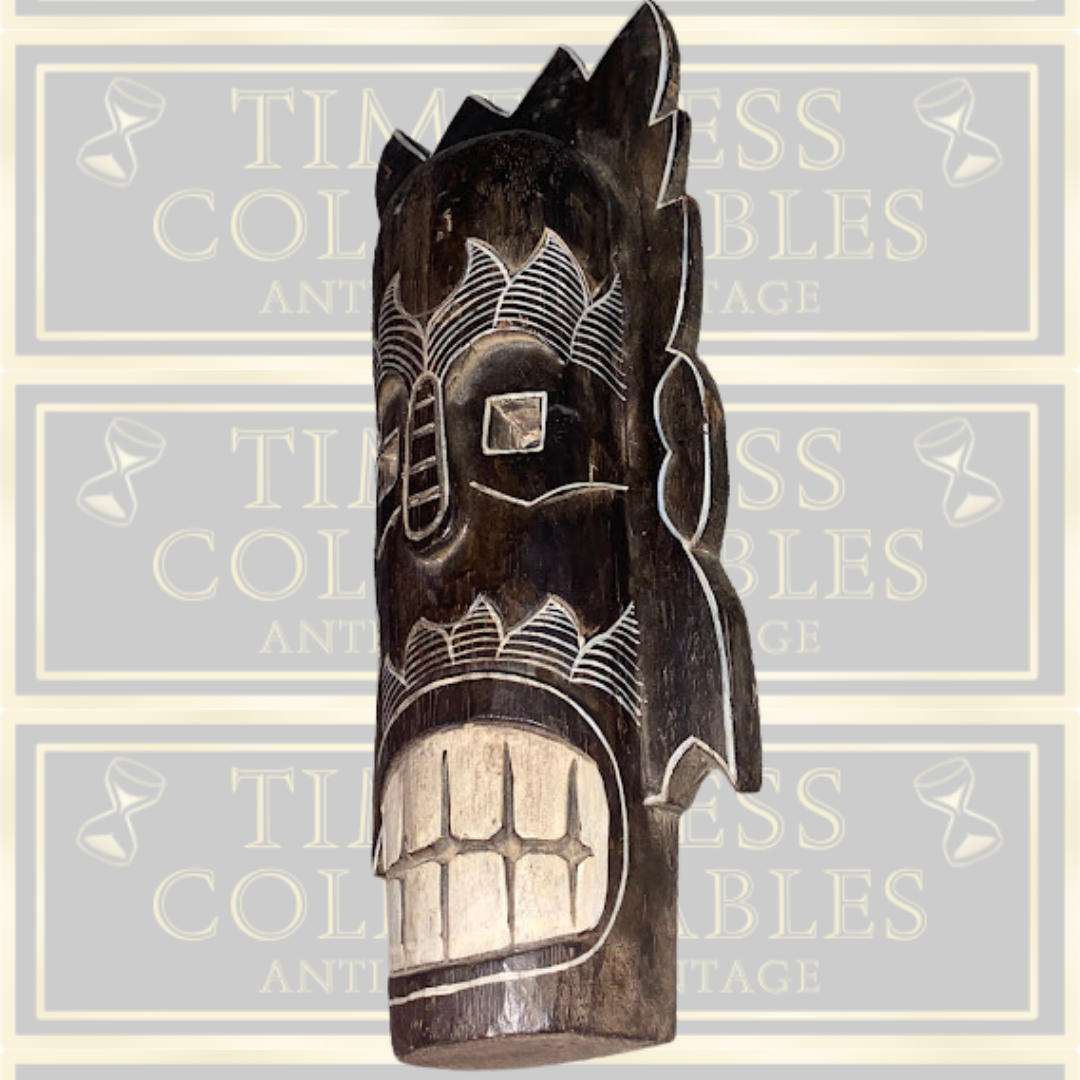 Vintage African Wooden Carved Masai Tribal Mask
