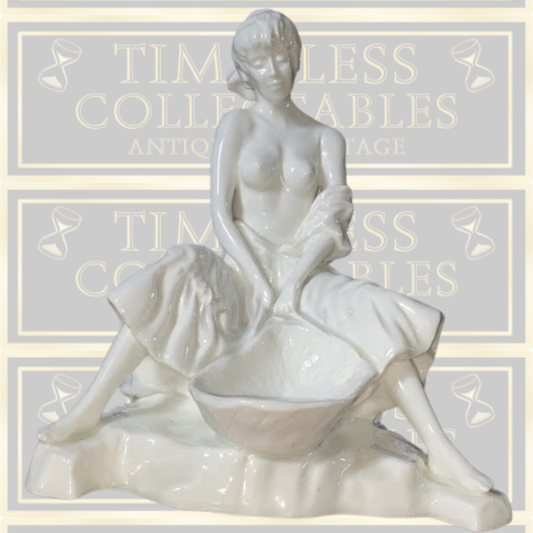 Vintage 1930s Ceramic Art Deco Lady Figurine Soap Holder
