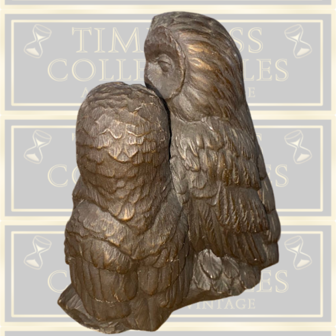 Vintage Menton Manor Cold Cast Bronze Owl & Owlet