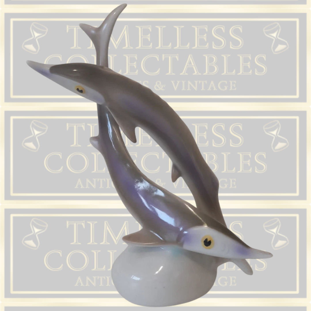 Vintage Hollohaza Porcelain Hungry Surgeon Fish Sculpture Ornament