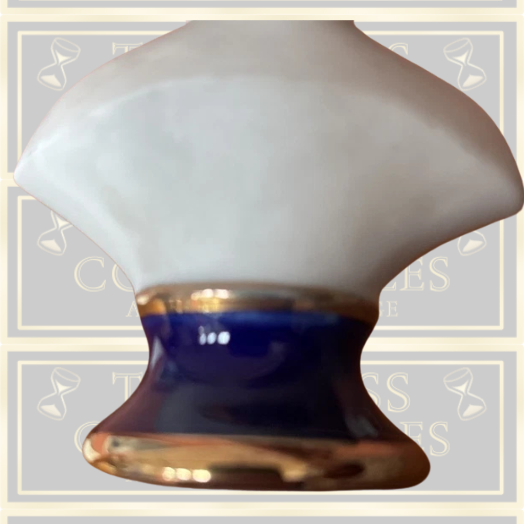 Vintage Pair Bisque White Busts Cobalt Blue Base