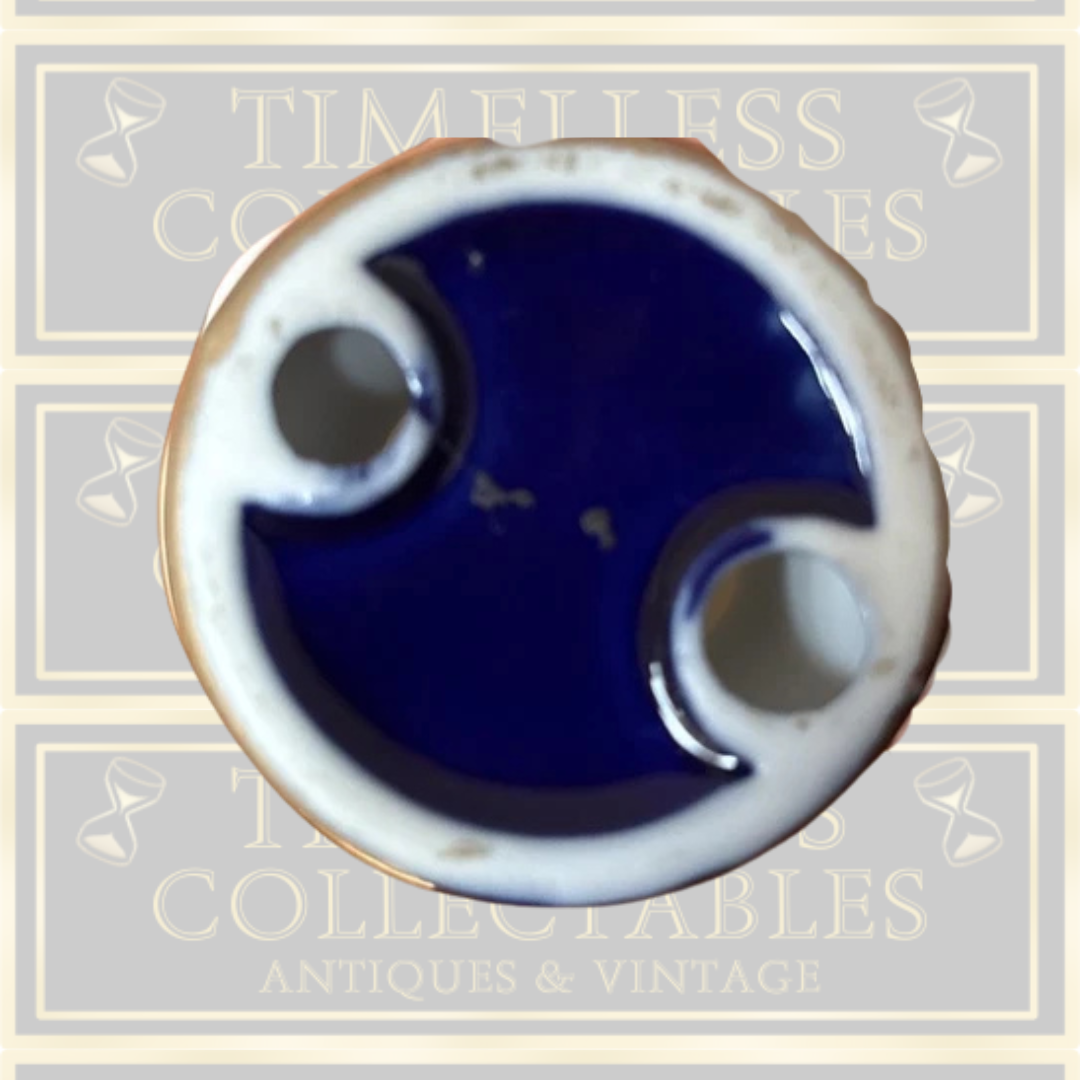 Vintage Pair Bisque White Busts Cobalt Blue Base
