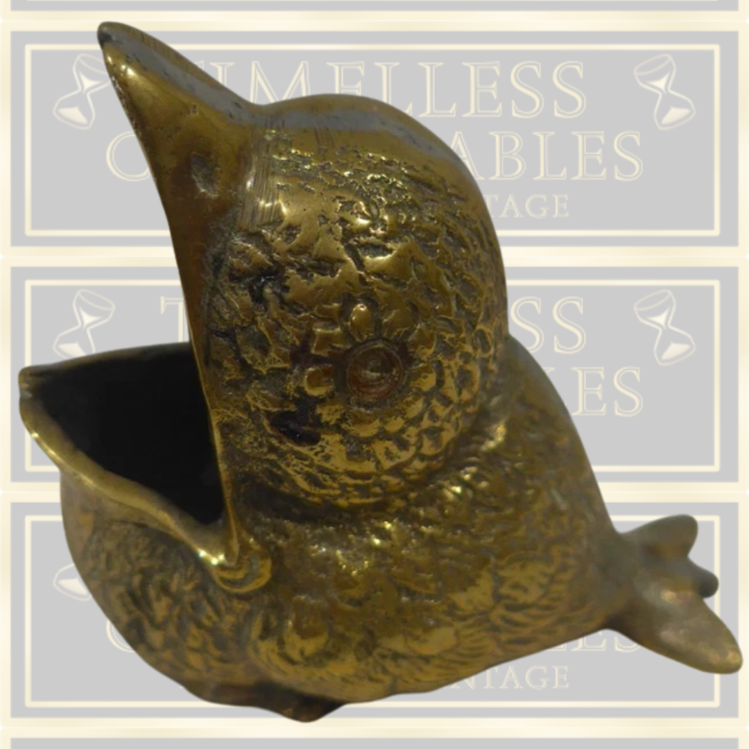 Antique Brass Bird Ashtray