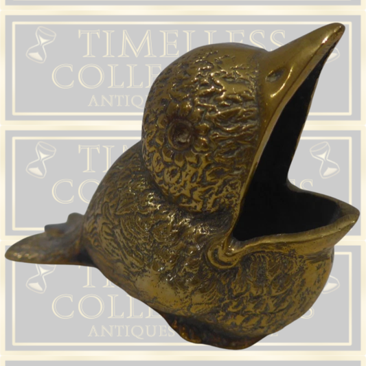 Antique Brass Bird Ashtray