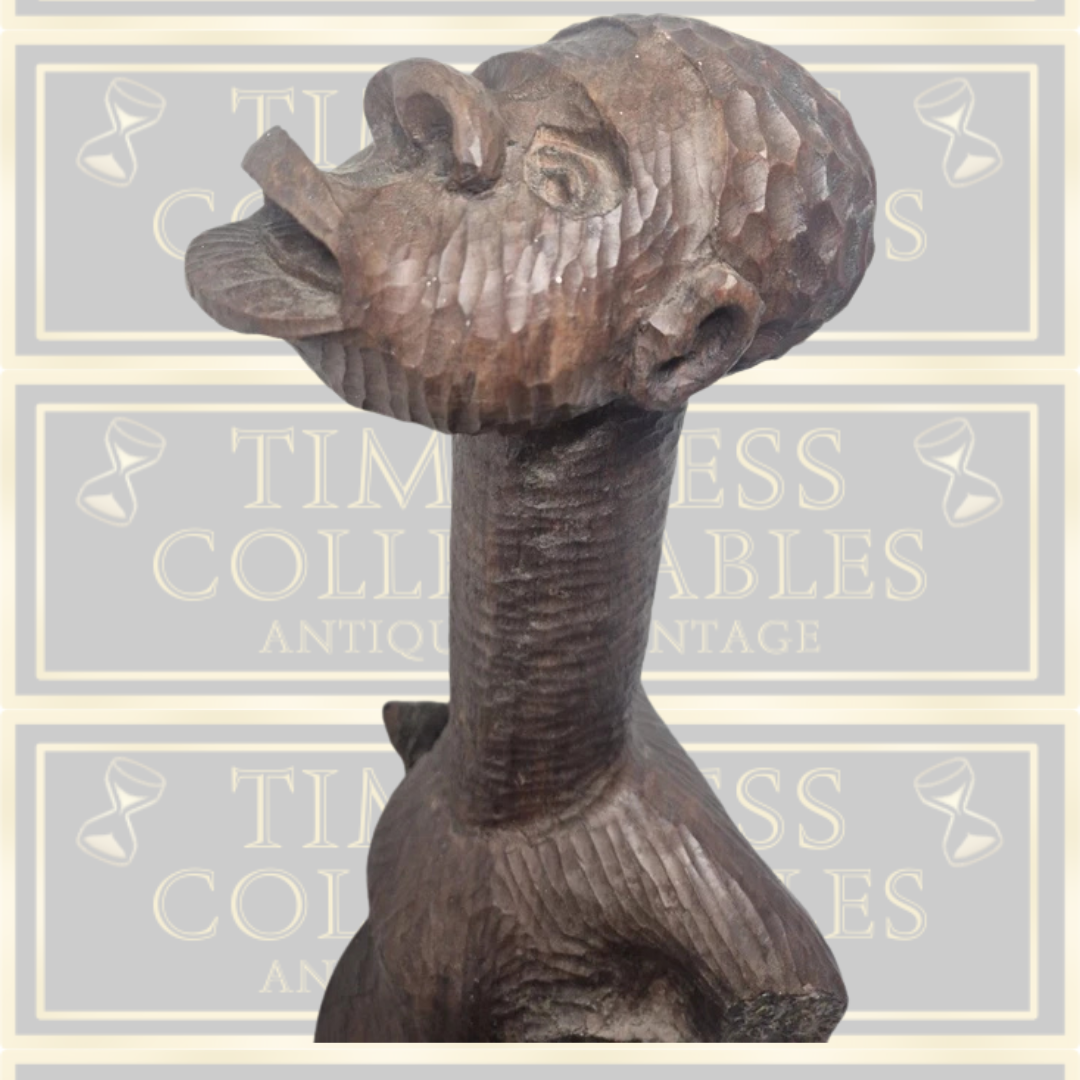 Vintage African Hand Carved Tribal Sculpture Statue
