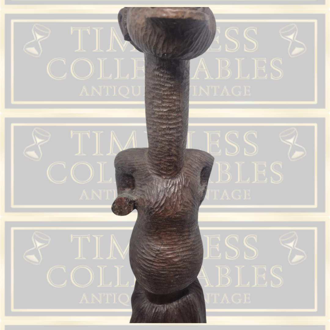 Vintage African Hand Carved Tribal Sculpture Statue