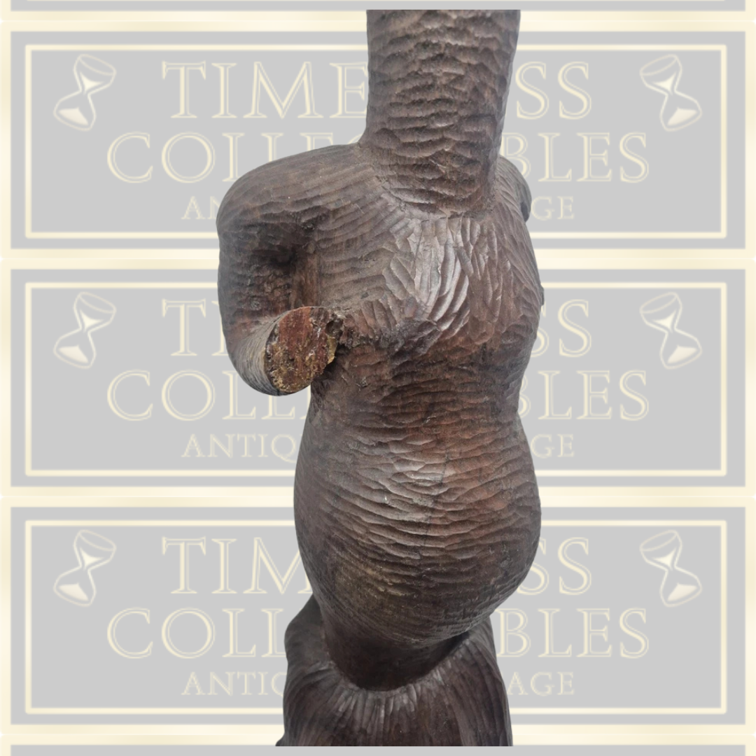Vintage African Hand Carved Tribal Sculpture Statue