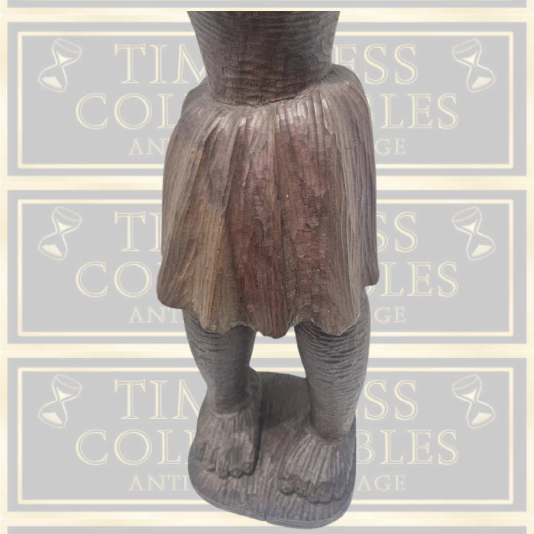 Vintage African Hand Carved Tribal Sculpture Statue