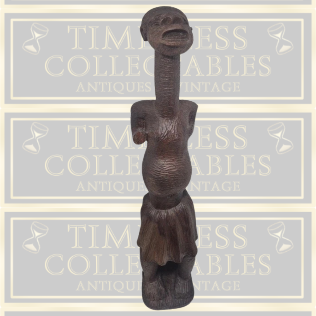 Vintage African Hand Carved Tribal Sculpture Statue