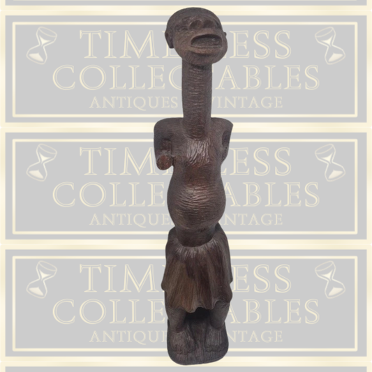 Vintage African Hand Carved Tribal Sculpture Statue