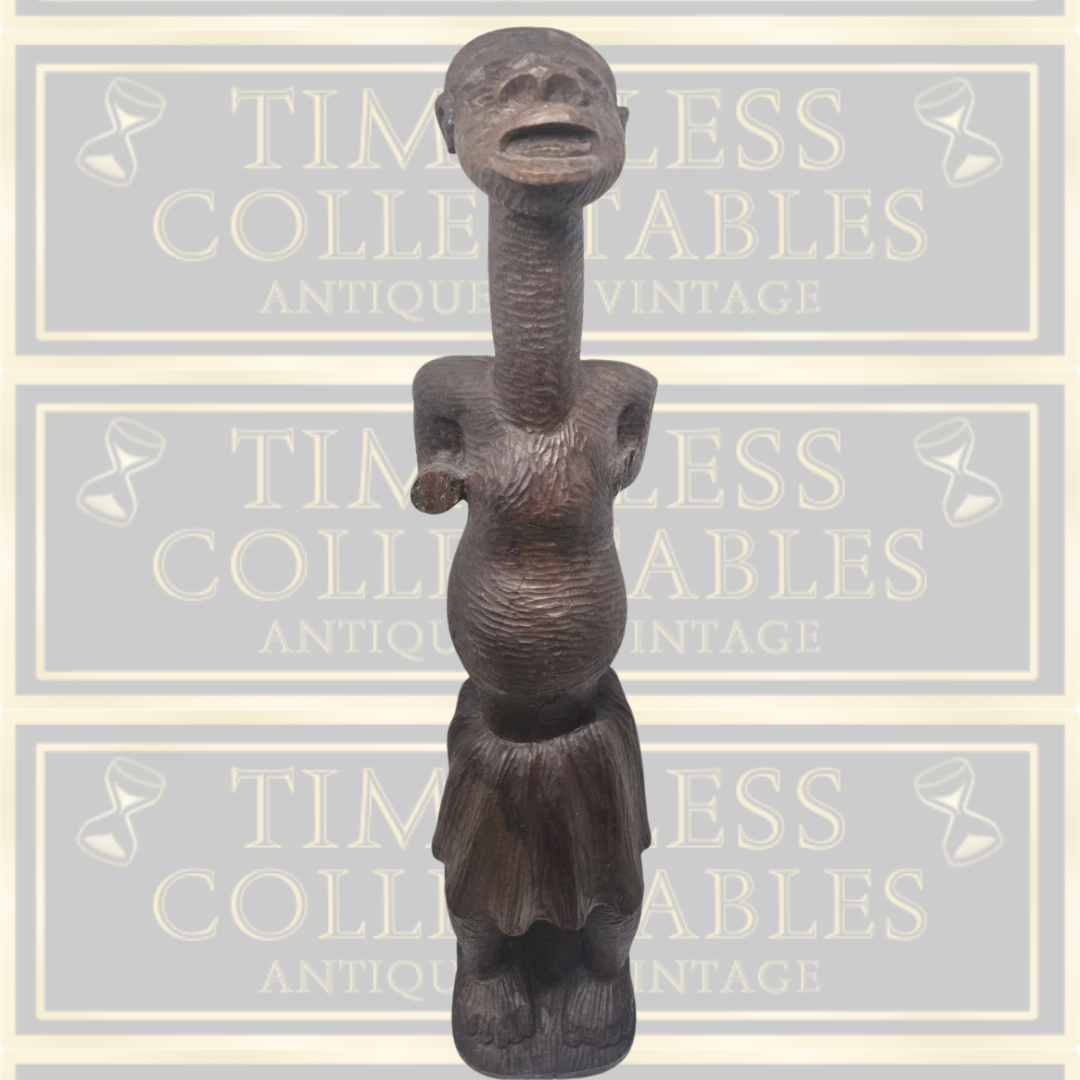 Vintage African Hand Carved Tribal Sculpture Statue
