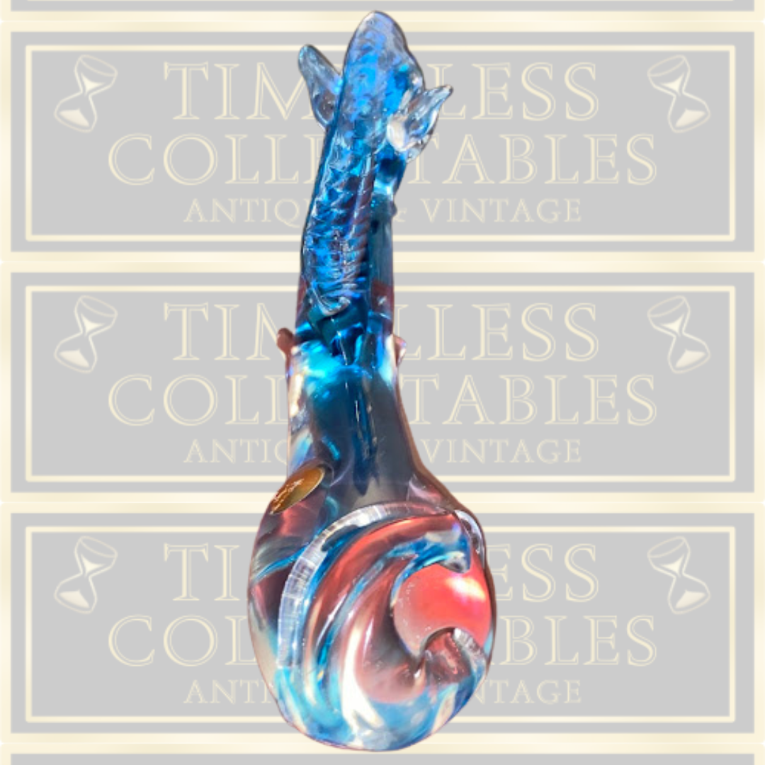 Vintage Murano Blue Glass kneeling Horse Sculpture