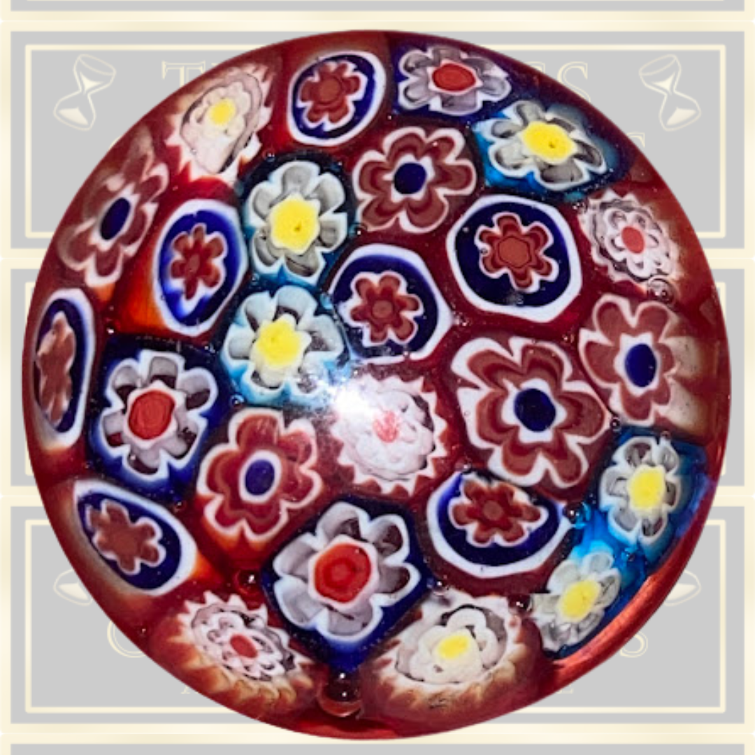 Millefiori Art Glass Paperweight