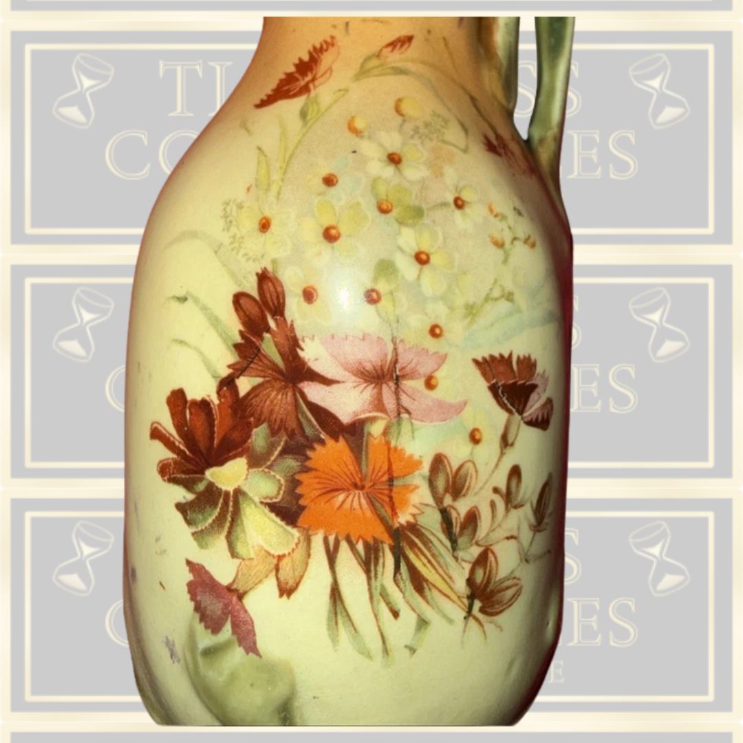 Antique Art Nouveau Floral Porcelain Vase