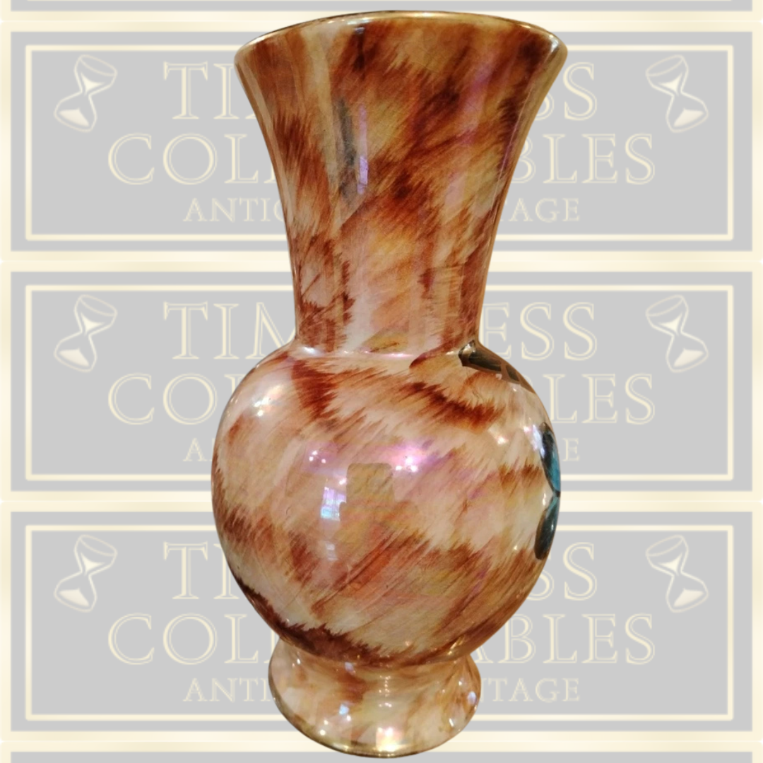 Vintage Old Court Ware Hand Painted Iridescent Lustre Vase
