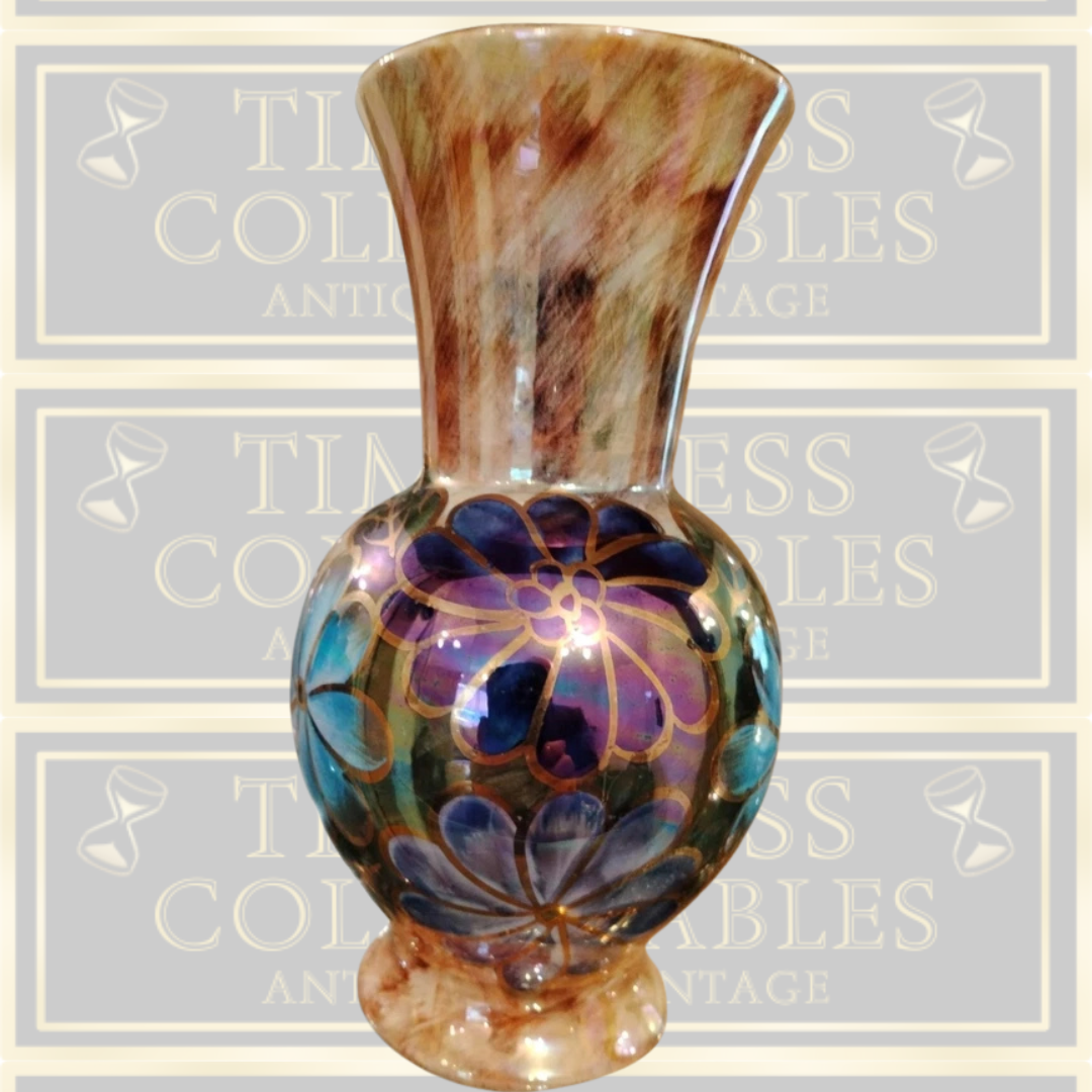 Vintage Old Court Ware Hand Painted Iridescent Lustre Vase