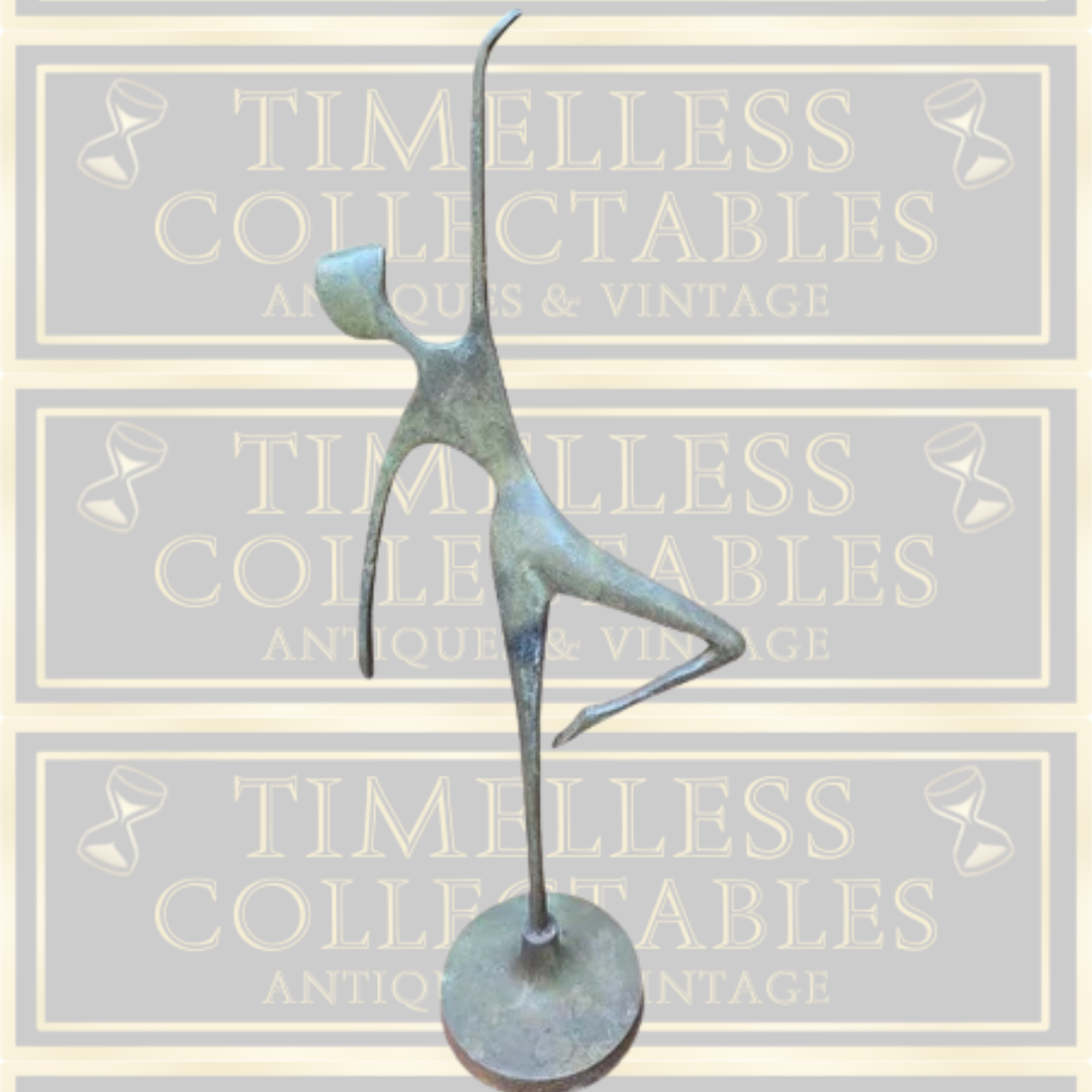 Modernist Bronze Dancing Ballerina Sculpture
