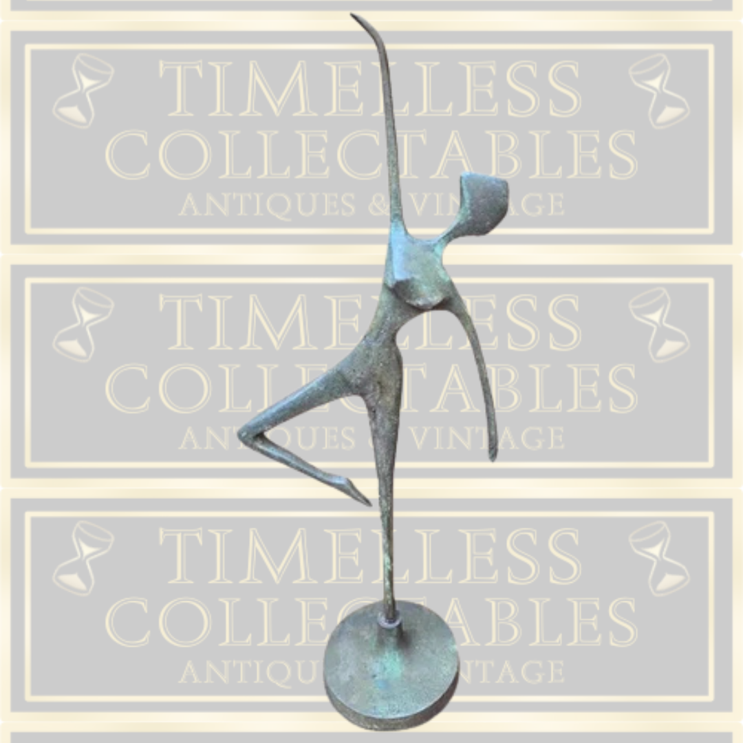 Modernist Bronze Dancing Ballerina Sculpture