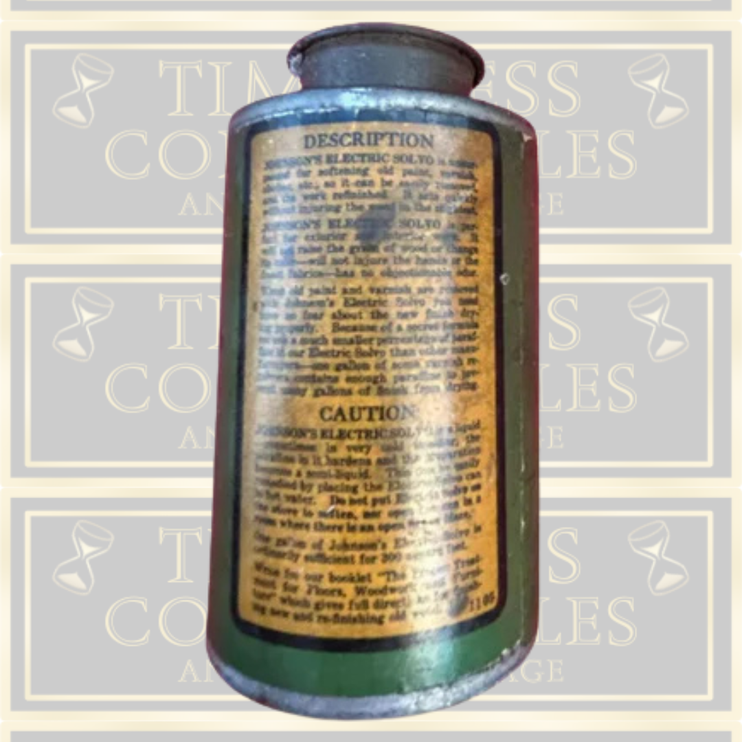 Antique Johnson's Electric Solvent Advertising Tin