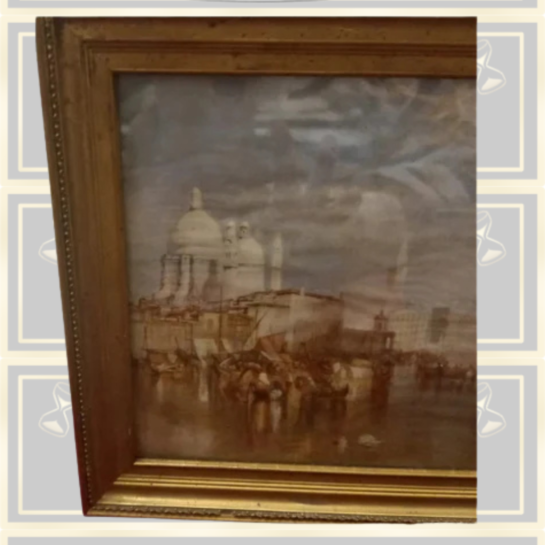 Antique Framed Italy Venice Painting