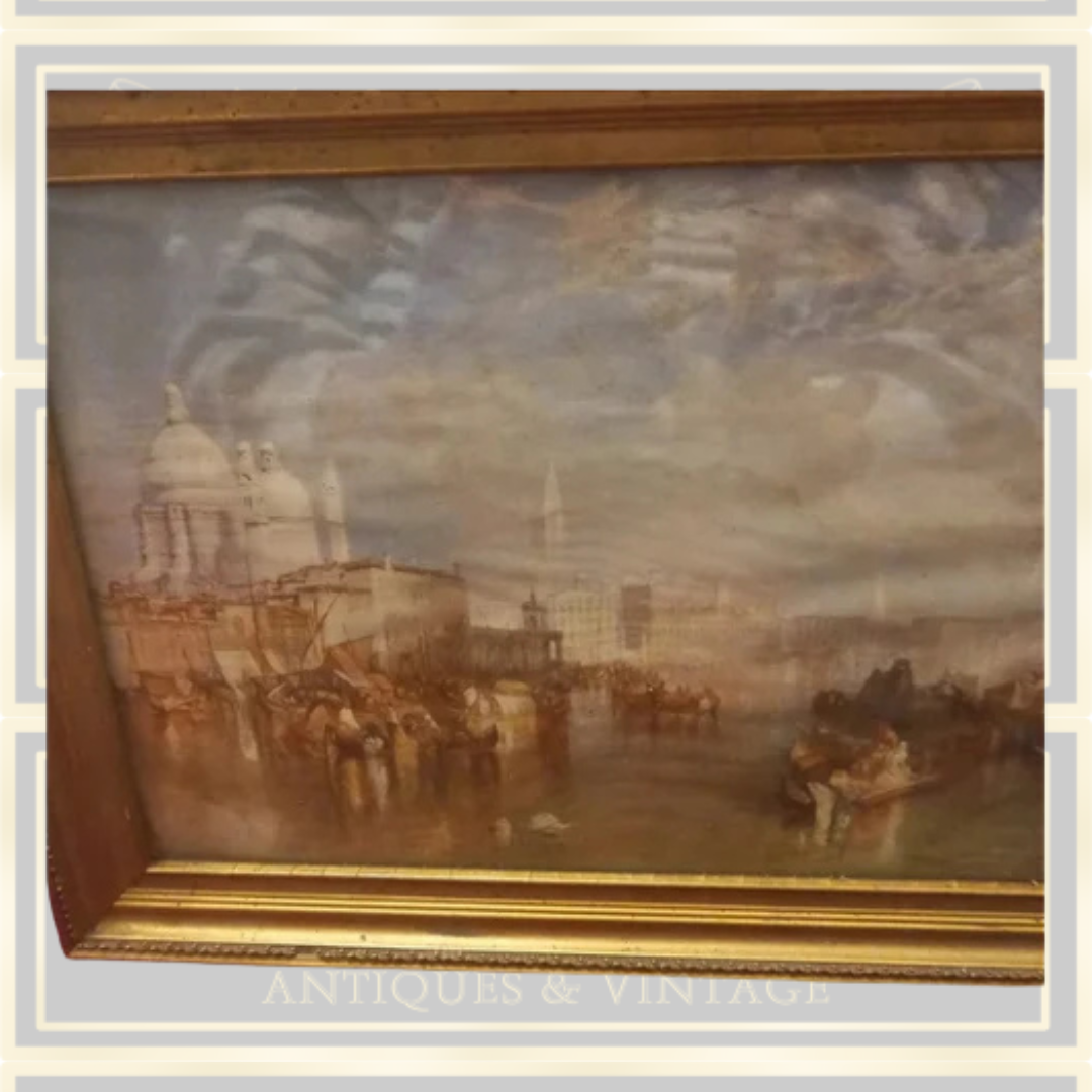Antique Framed Italy Venice Painting