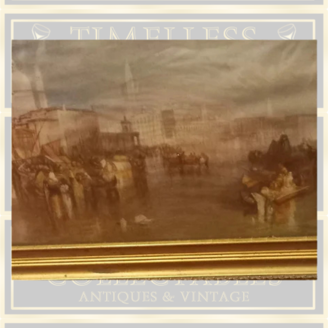 Antique Framed Italy Venice Painting