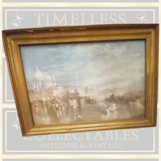 Antique Framed Italy Venice Painting