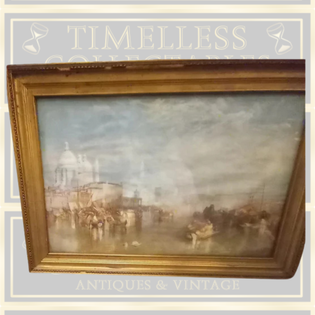 Antique Framed Italy Venice Painting