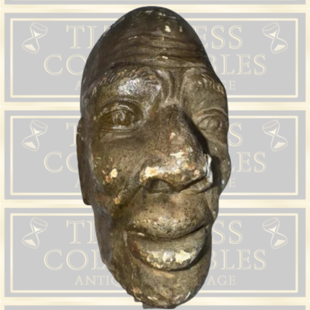 Antique Carved African Stone Head Bust