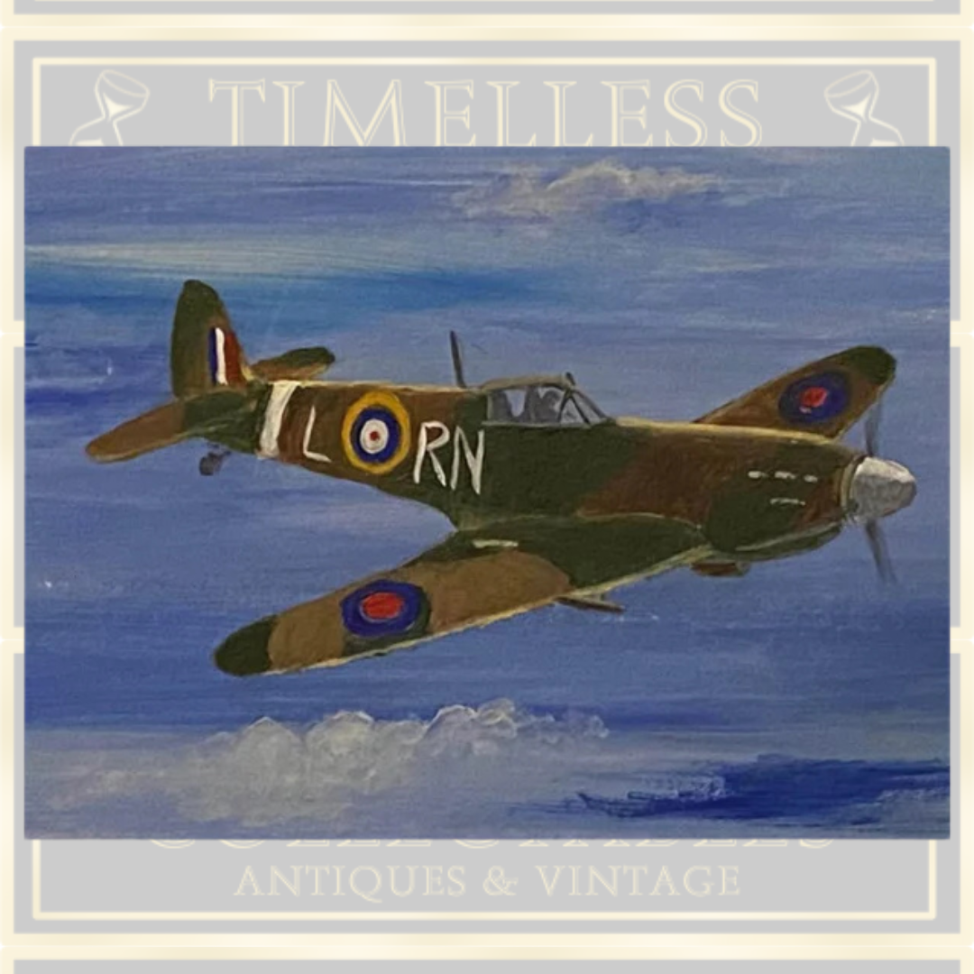 Fantastic Pair WW2 Military Aviation Art Painting Hurricane/Spitfire
