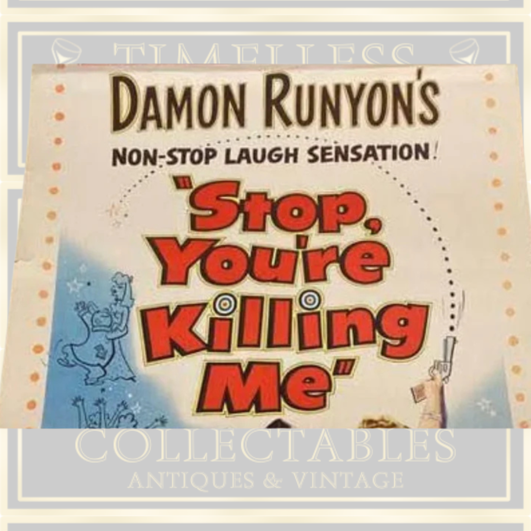 Vintage Stop, You're Killing Me Large Cinema Poster Warner Brothers 1952