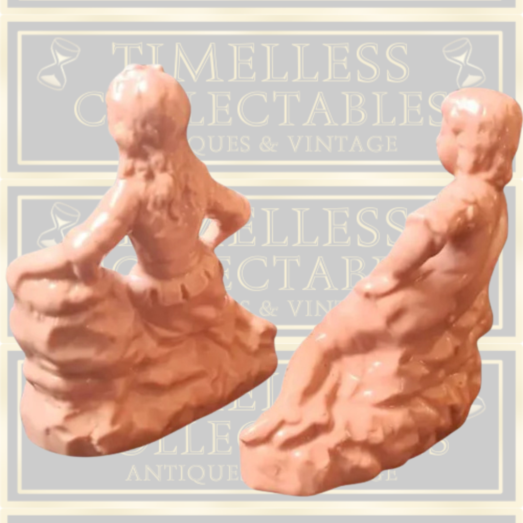 Antique 1880s Germany Colonial Pink Porcelain Figurines