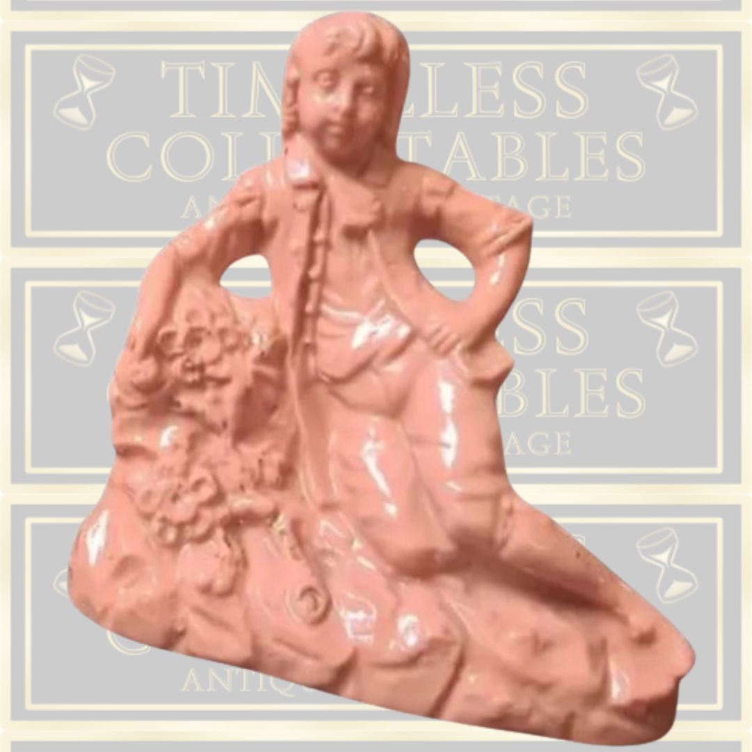 Antique 1880s Germany Colonial Pink Porcelain Figurines