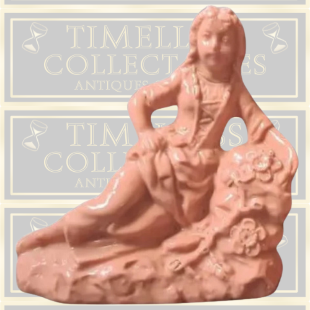 Antique 1880s Germany Colonial Pink Porcelain Figurines