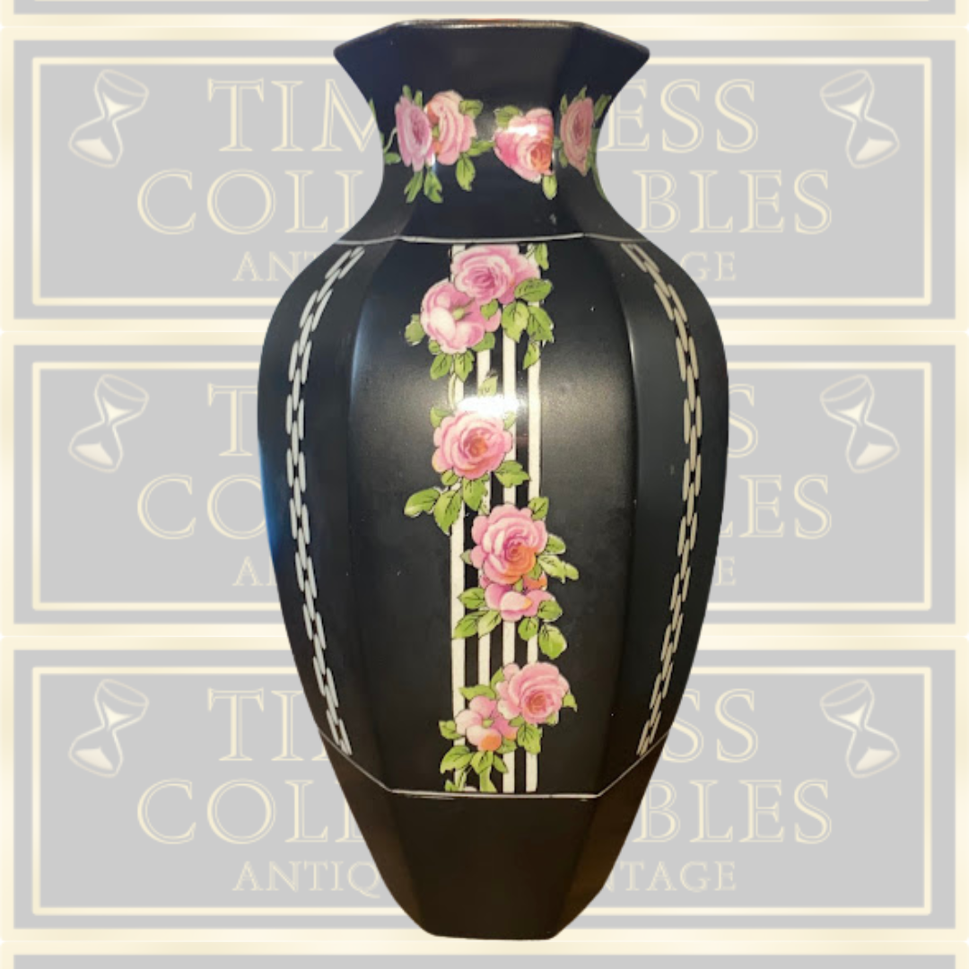 Antique Crown Ducal Pink Rose Vase