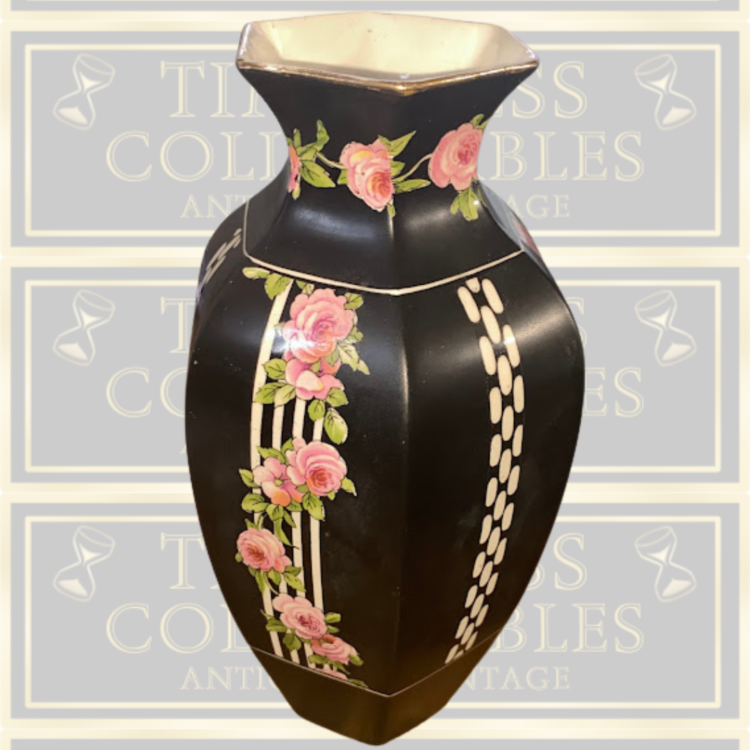 Antique Crown Ducal Pink Rose Vase