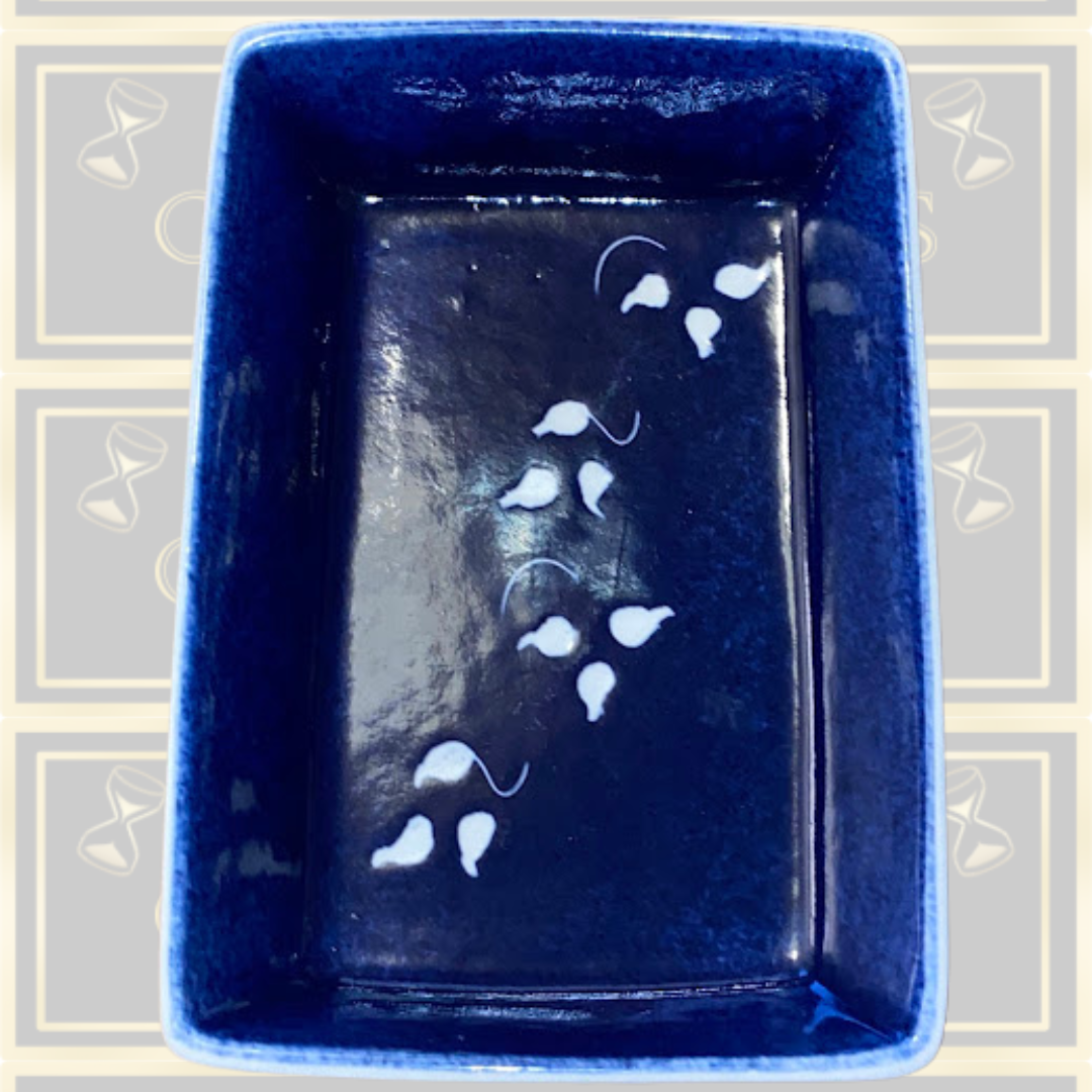 Vintage Gansey Pottery Blue Dish