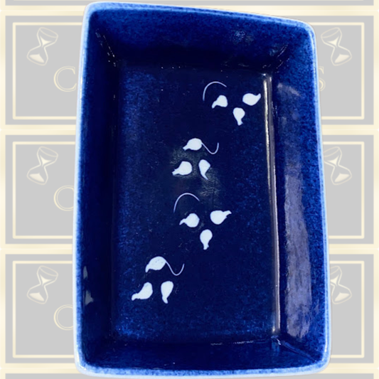 Vintage Gansey Pottery Blue Dish