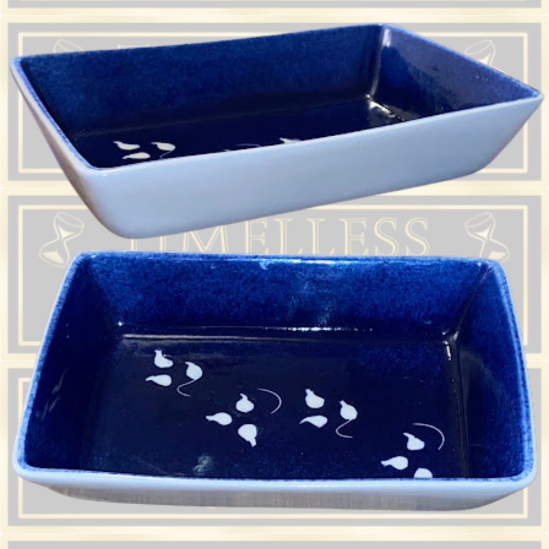 Vintage Gansey Pottery Blue Dish