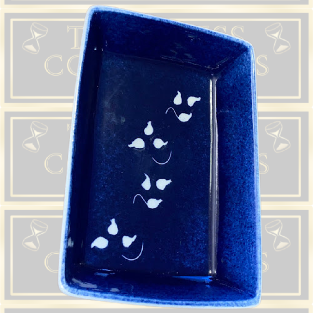 Vintage Gansey Pottery Blue Dish