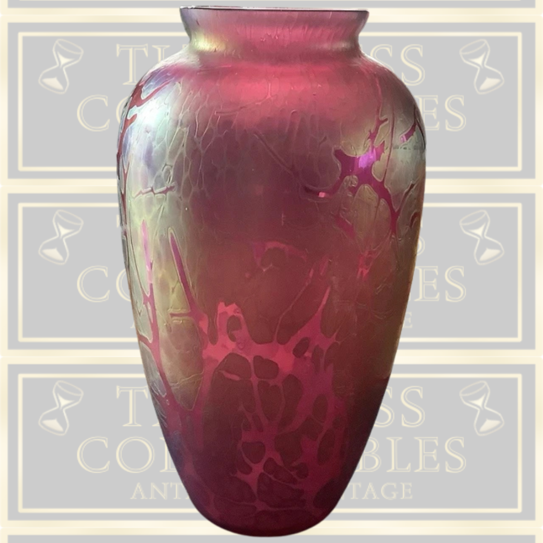 Vintage Royal Brierley Iridescent Studio Glass Vase