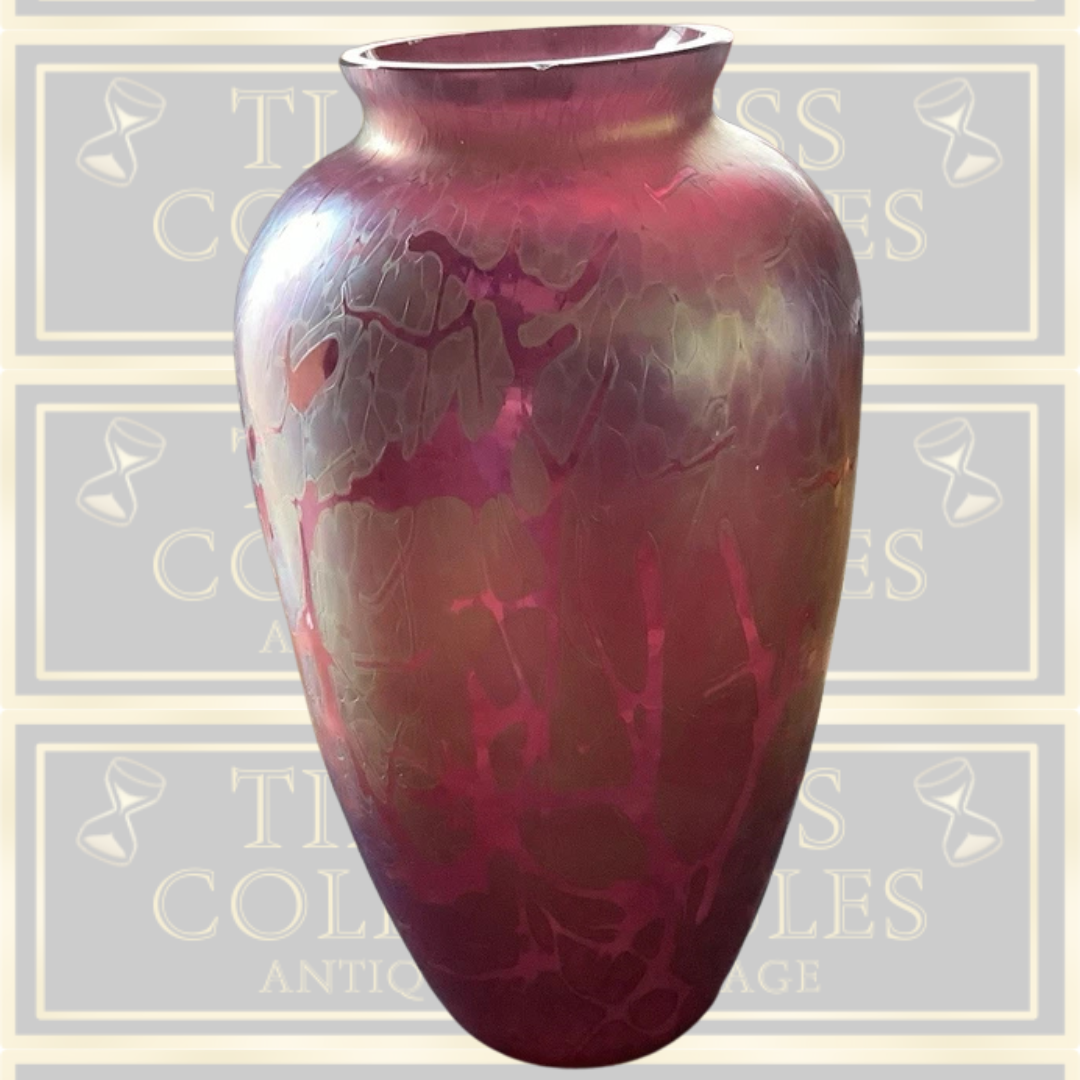Vintage Royal Brierley Iridescent Studio Glass Vase